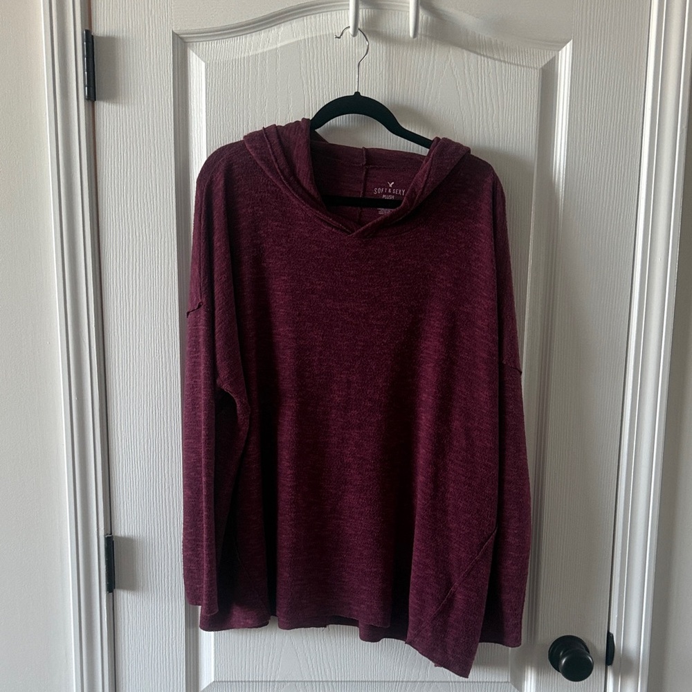 Burgundy AE Plush Sweatshirt